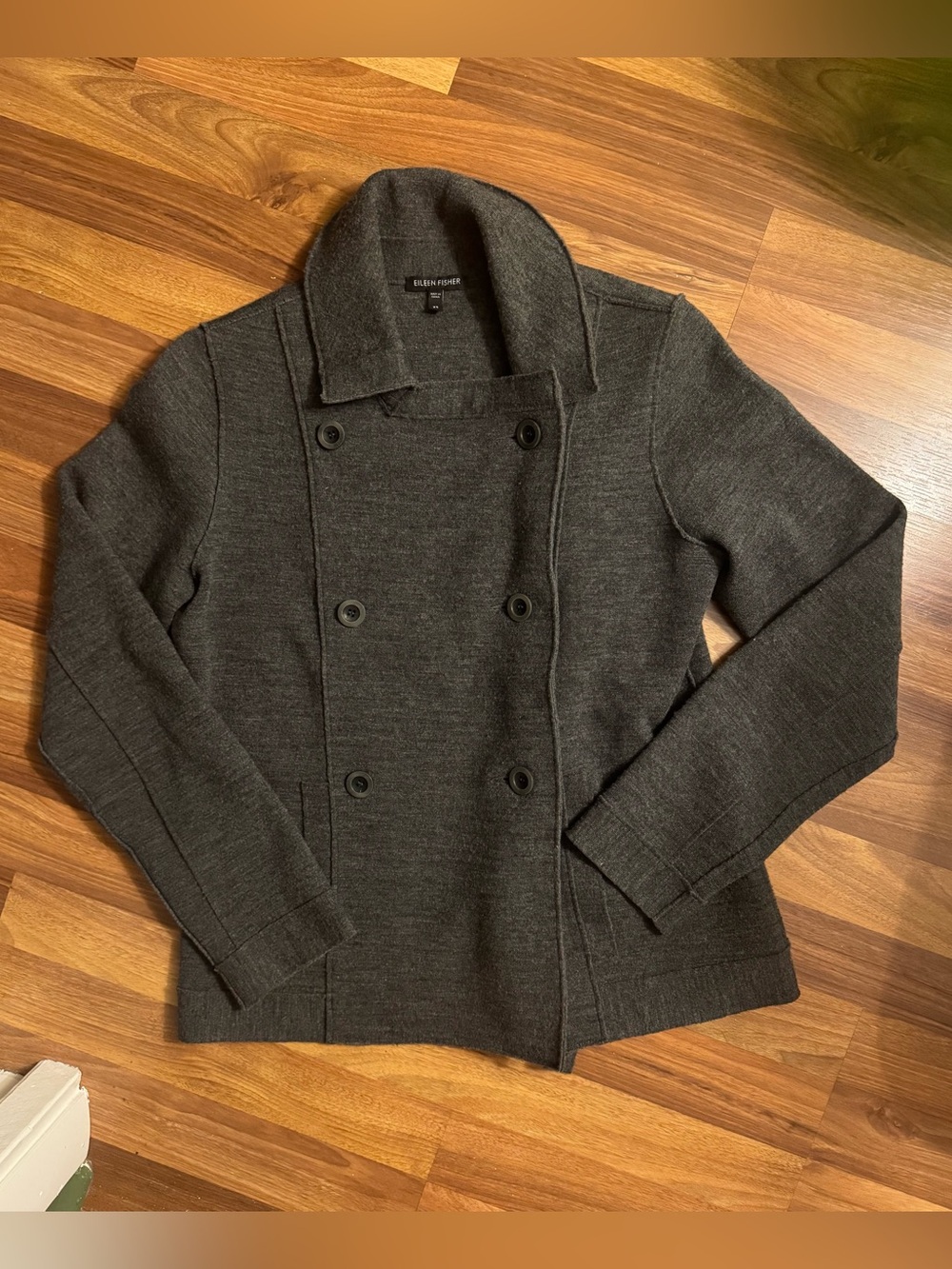 Eileen Fisher Merino Wool Double-Breasted Coat – XS